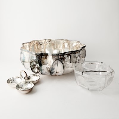 Lot 688 - Versace for Rosenthal Silver Plate and Glass Caviar Dish