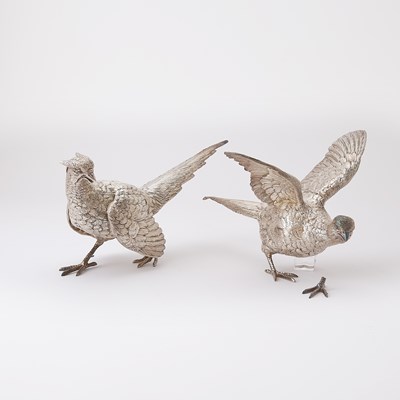 Lot 697 - Pair of Elizabeth II Sterling Silver Pheasants