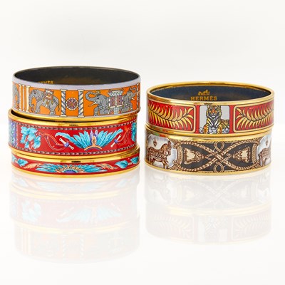 Lot 250 - Hermès Five Enamel Bangle Bracelets