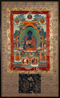 Lot 723 - A Good Tibetan Medicine Buddha Thangka