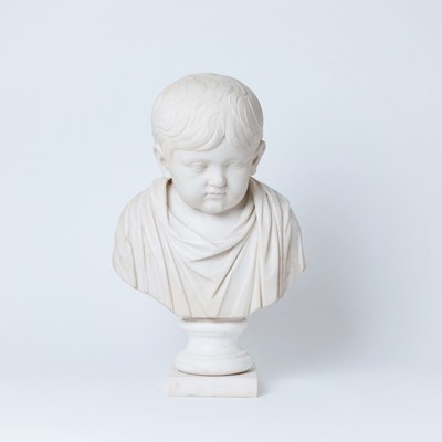 Lot 284 - Italian Carved White Marble Figure of a Young Boy