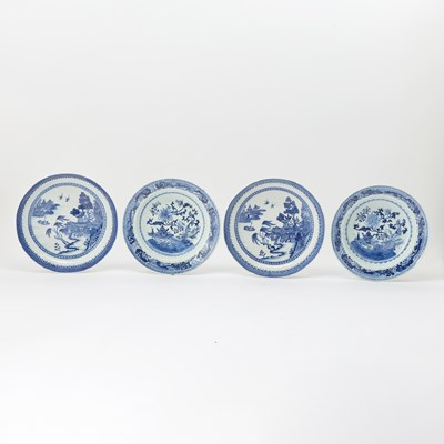 Lot 232 - Two Pairs of Chinese Export Blue and White Porcelain Dishes
