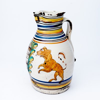 Lot 262 - Spanish Maiolica Polychrome Jug
