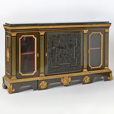 Lot 406 - Louis XIV Style Gilt Bronze-Mounted Ebonized Meuble d'Appui