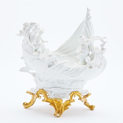 Lot 277 - Continental Gilt-Bronze-Mounted Bisque Porcelain Figural Group