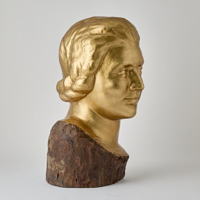 Lot 284 - French Art Moderne Carved and Giltwood Head of a Woman