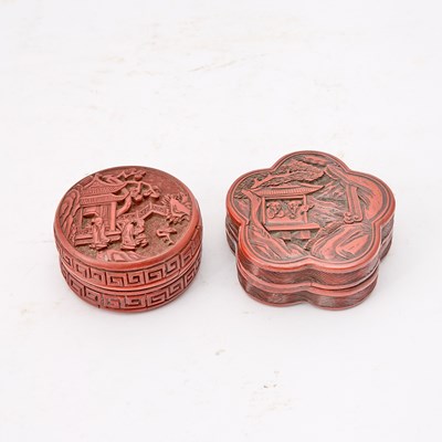 Lot 587 - Two Chinese Cinnabar Lacquer Boxes