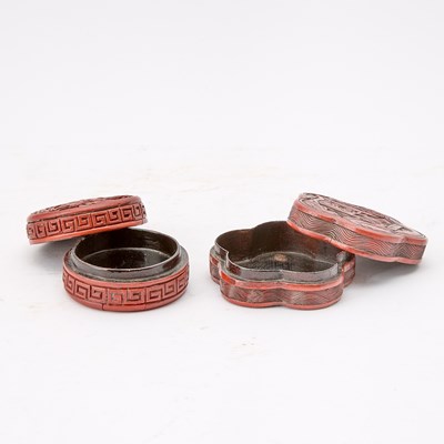 Lot 587 - Two Chinese Cinnabar Lacquer Boxes