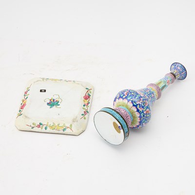 Lot 566 - A Chinese Enamel Water Sprinkler and Tray