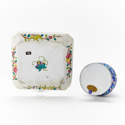 Lot 566 - A Chinese Enamel Water Sprinkler and Tray