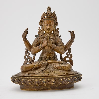 Lot 720 - A Large Tibetan Copper Alloy Bodhisattva