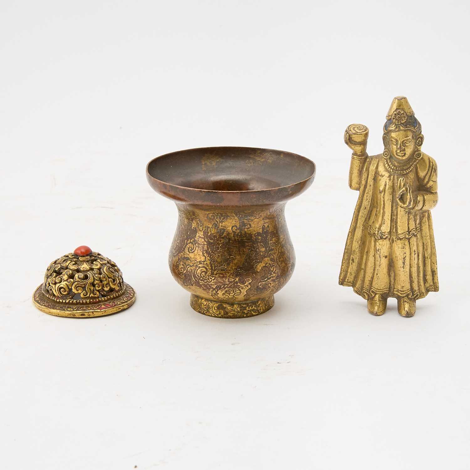 Lot 66 - A Mongolian Gilt Bronze Bodhisattva