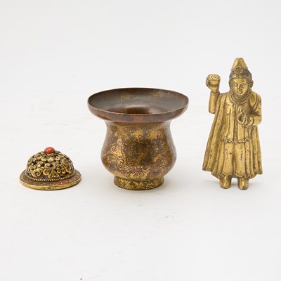 Lot 66 - A Mongolian Gilt Bronze Bodhisattva