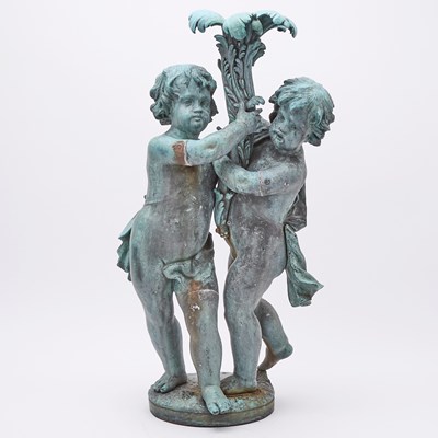 Lot 113 - Patinated Bronze Double Cupid Sculpture