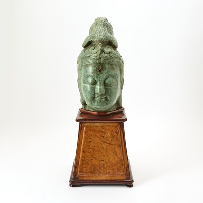 Lot 40 - A Chinese Hardstone Head of Guanyin