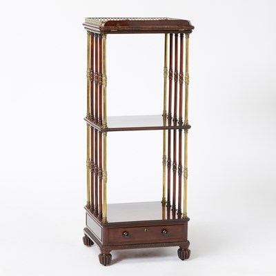 Lot 506 - Regency Brass-Mounted Three-Tier Rosewood Reading Étagère