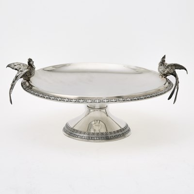 Lot 703 - Tiffany & Co. Sterling Silver Low Compote with Bird Handles