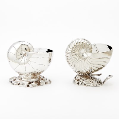 Lot 187 - Two English Silver Plated Shell-Form Spoon Warmers