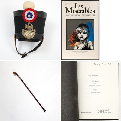 Lot 527 - Stage used props and Jake Bell's script for Les Miserables