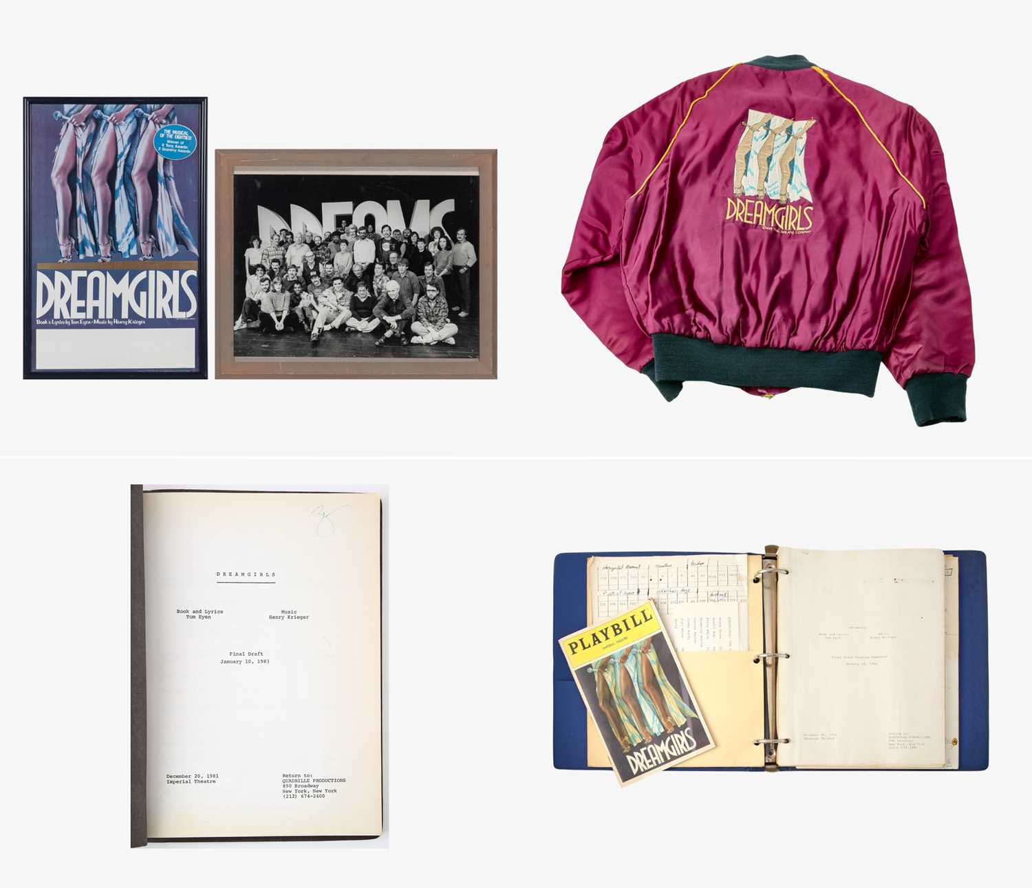Lot 533 - Jake Bell’s annotated production script, show jacket and materials from Dreamgirls