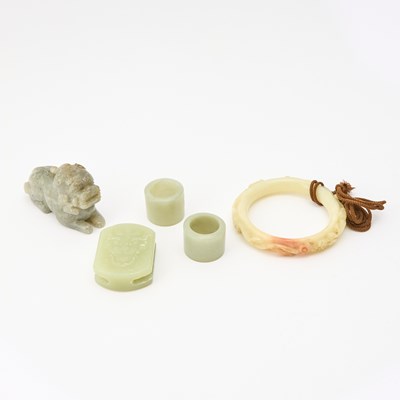 Lot 12 - Five Chinese Jade Carvings