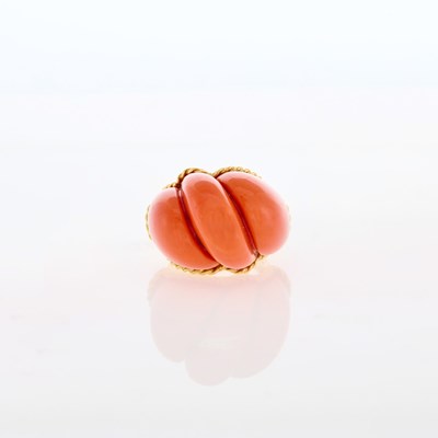 Lot 4 - Gold and Carved Coral Ring