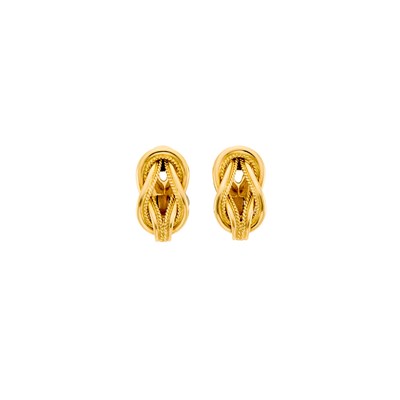 Lot 1035 - Ilias Lalaounis Pair of Gold 'Hercules Knot' Earclips