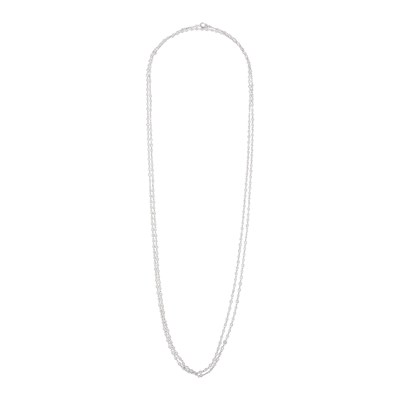 Lot 1068 - Sabbadini Long White Gold and Diamond Chain Necklace