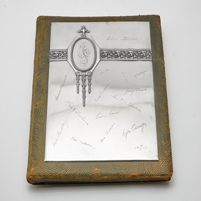 Lot 221 - Russian Silver-Mounted Leather Folio Cover