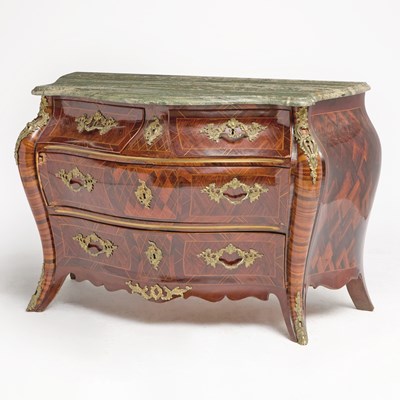 Lot 202 - Swedish Adolf Frederick Rococo Gilt-Bronze Mounted Kingwood Parquetry Inlaid Commode