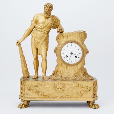 Lot 224 - Empire Ormolu Figural Mantel Clock, depicting Hercules