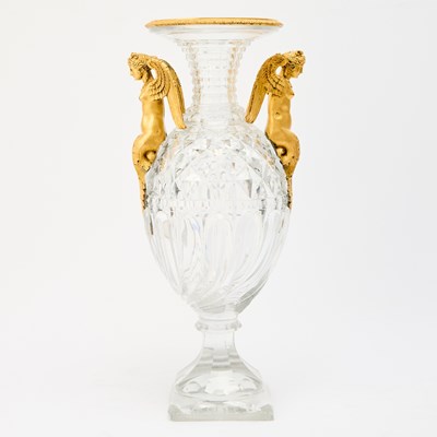 Lot 227 - Russian Neoclassical Ormolu Mounted Cut-Glass Vase, Probably St. Petersburg