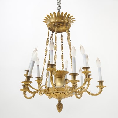 Lot 223 - Empire Ormolu Twelve-Light Chandelier