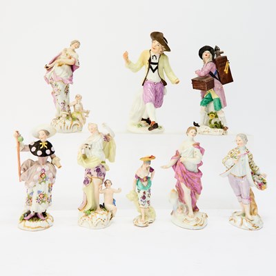 Lot 205 - Assorted Group of Eight German Porcelain Figurines