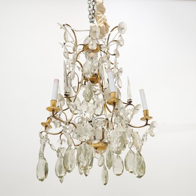 Lot 403 - Louis XV Style Cut-Glass Mounted Six-Light Chandelier