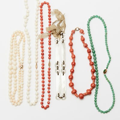 Lot 551 - Six Chinese Beaded Strands