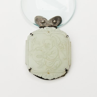 Lot 524 - A Chinese Carved White Jade Pendant