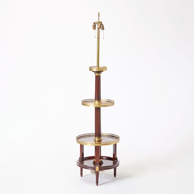 Lot 276 - Louis XVI Style Brass Mounted Mahogany Dumbwaiter as a Lamp