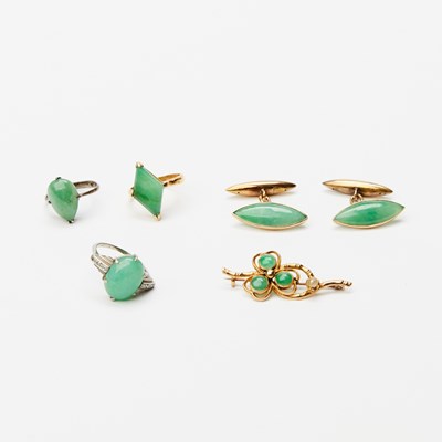 Lot 552 - A Group of Chinese Jadeite, Gold and Silver Articles