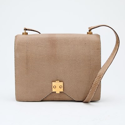 Lot 1175 - Hermès Tan Lizard Skin 'Sac G8' Shoulder Bag