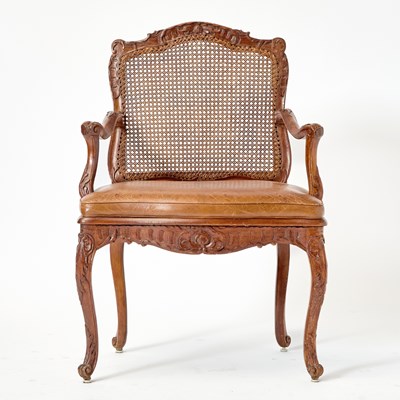 Lot 190 - Set of Three Louis XV Carved Walnut Fauteuils à la Reine
