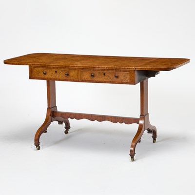 Lot 485 - George III Inlaid Elm Sofa Table