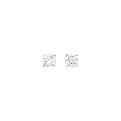 Lot 95 - Pair of White Gold and Diamond Stud Earrings