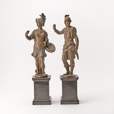Lot 270 - Pair of Italian Grand Tour Bronze Figures of Mars and Bellona