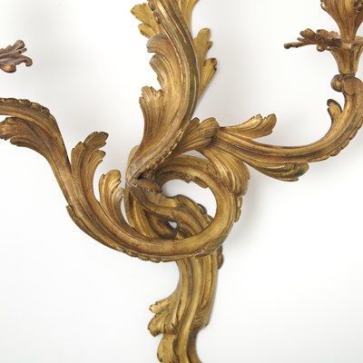 Lot 183 - Pair of Louis XV Style Ormolu Three-Branch Wall Lights