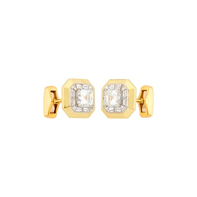 Lot 68 - Pair of Gold, Platinum and Diamond Cufflinks