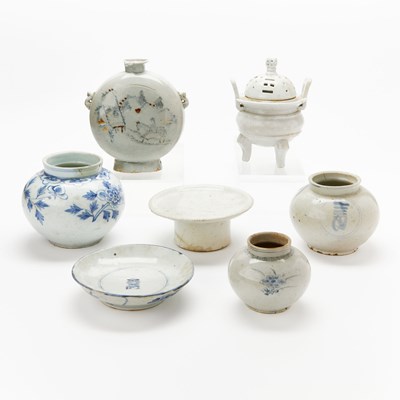 Lot 814 - A Group of Korean Glazed and Blue and White Wares