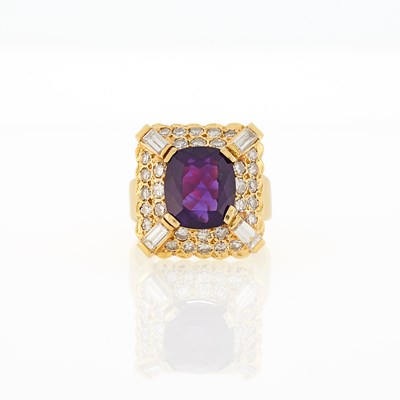 Lot 190 - Gold, Amethyst and Diamond Ring