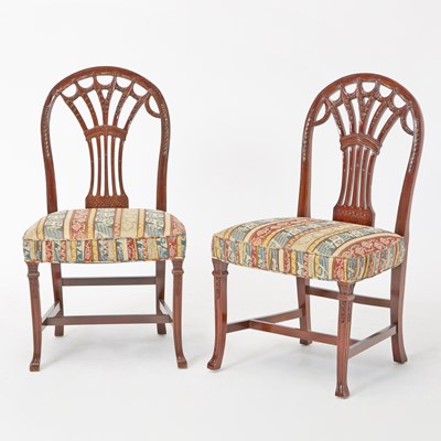 Lot 146 - Set of Six Regency Style Carved Mahogany Dining Side Chairs