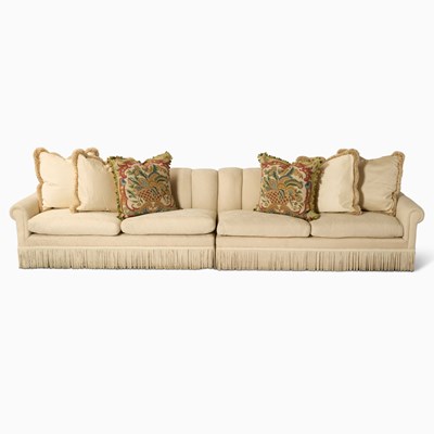 Lot 158 - Extra Large Upholstered Two-Part Sofa